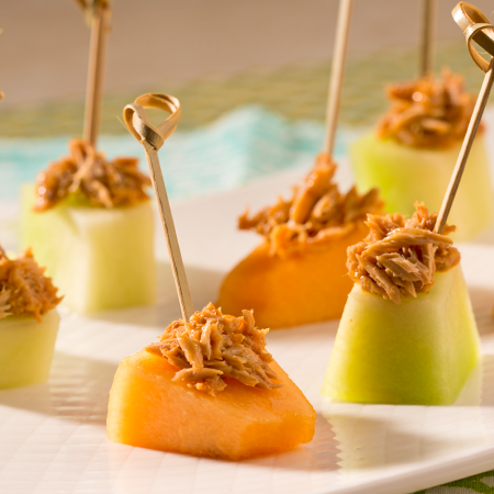 Cool and Spicy Melon Bites