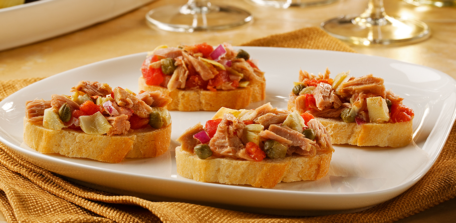 Artichoke Tuna Crostini