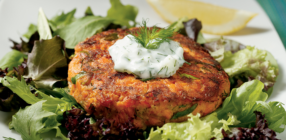 Salmon Cake Salad