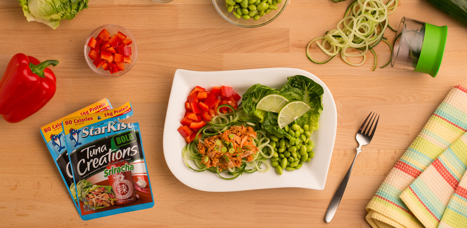 Spiralized Sriracha Cucumber Salad