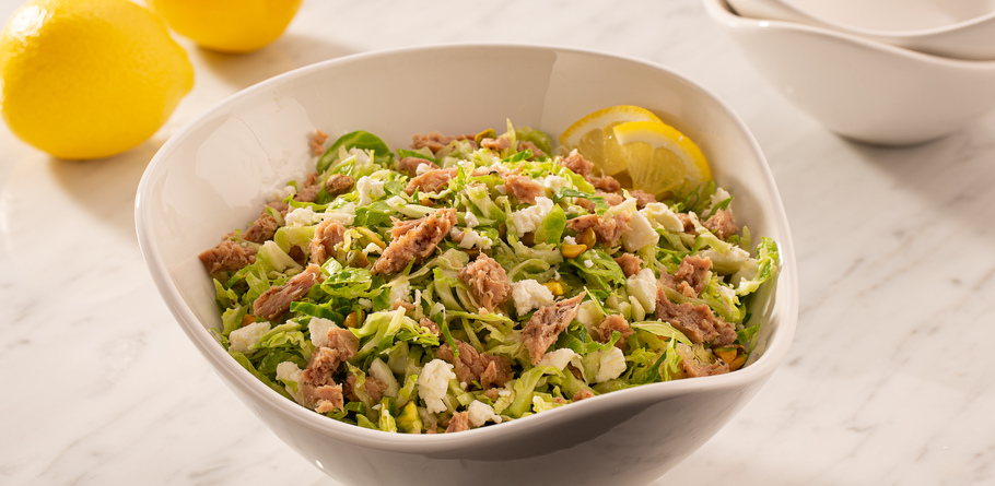 Lemon Tuna Brussels Sprout Salad