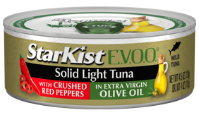NEW StarKist E.V.O.O.® Solid Yellowfin Tuna with Crushed Red Peppers in Extra Virgin Olive Oil (Can)