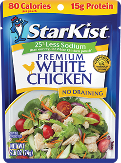 Premium White Chicken 25% Less Sodium (Pouch)