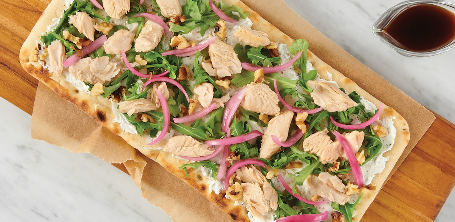 Jumbo Lump Salmon Arugula Flatbread