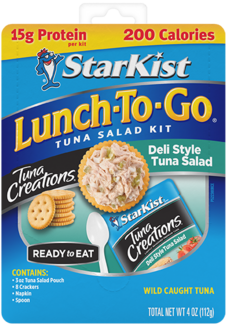 NEW Lunch To-Go® Tuna Creations® Deli Style Tuna Salad Kit (Pouch)