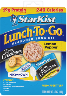 NEW Lunch To-Go® Tuna Creations® Lemon Pepper Mix Your Own Tuna Salad Kit (Pouch)