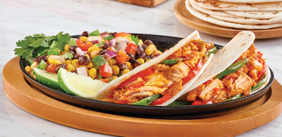 Southwest Chicken Fajitas with Corn and Bean Salad