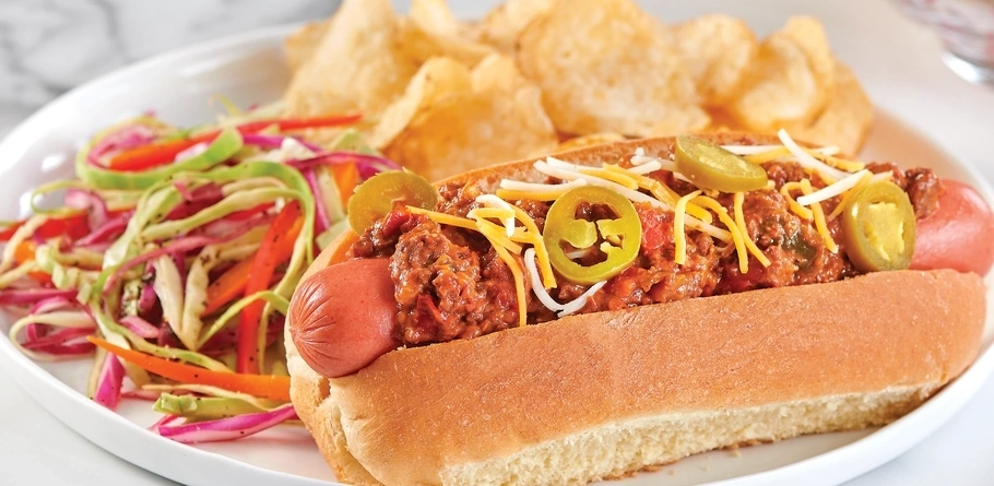 Sweet BBQ Beef Chili Dog