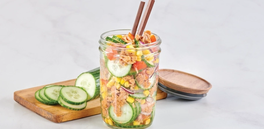 Cajun Tuna & Cucumber Salad Jar